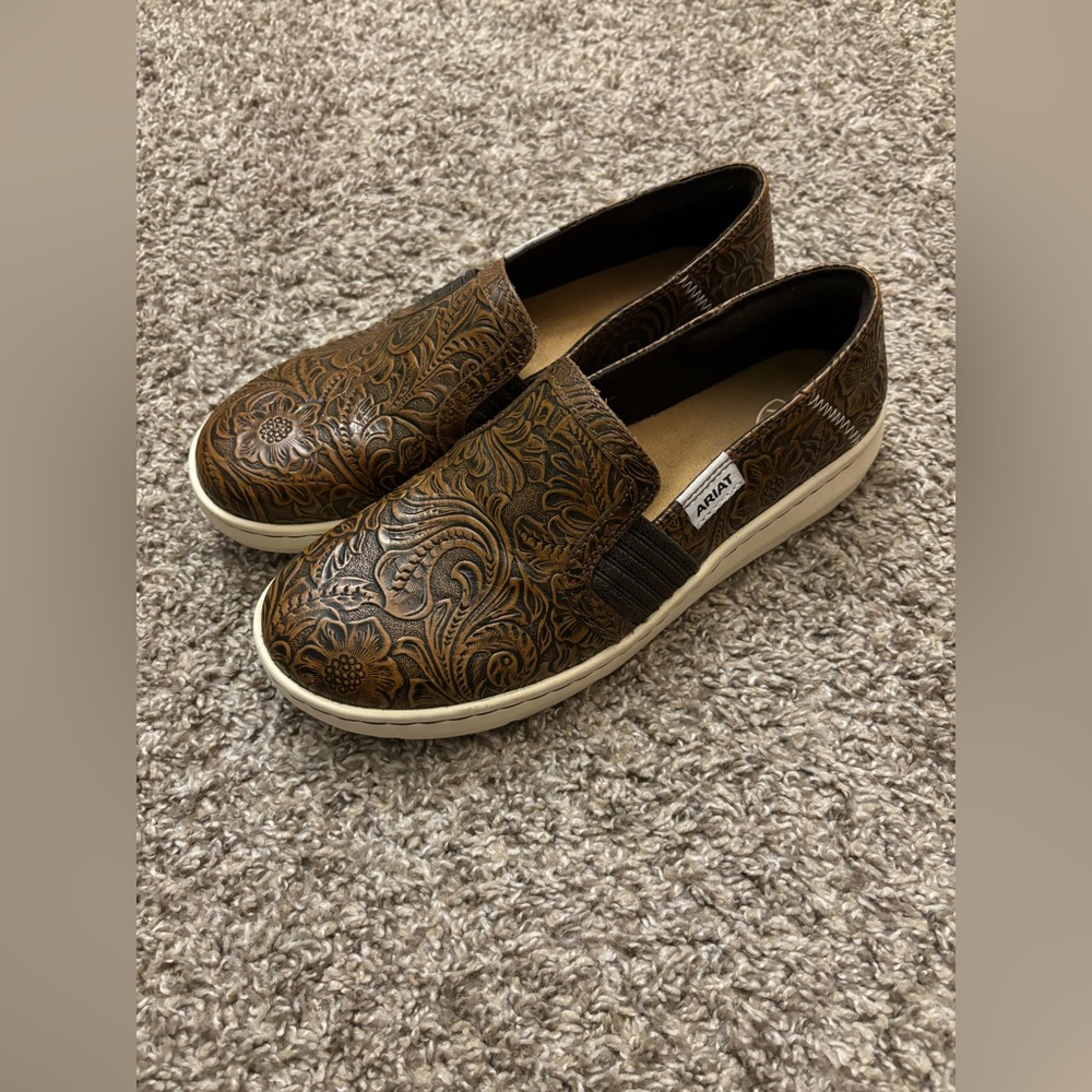 Ariat Tooled Leather Slip Ons